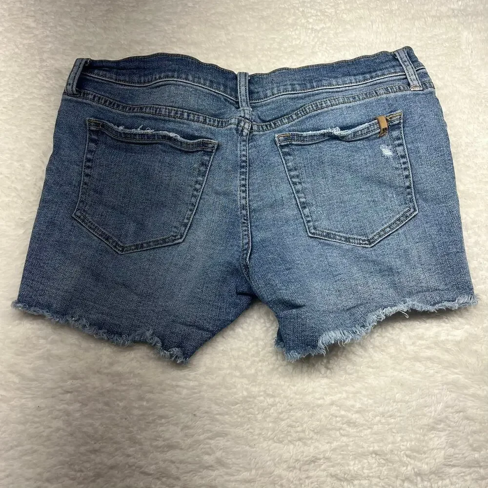 Joe's Jeans Shorts Womens 29 Blue Denim Cutoff Distressed Stretch Mid Rise